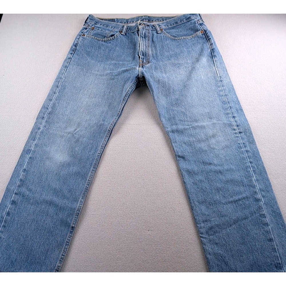 Levis 505 Regular‎ Fit Straight Leg Jeans Mens 36x29 Blue Denim 00505-4891